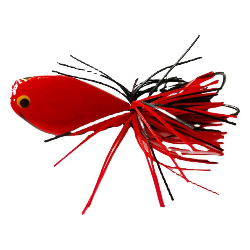 Thunder Frog ABS rana dura con doble gancho cabeza de serpiente cebo de rana agua flotante cebo falso pez negro jugando negro nuevo nueve colores