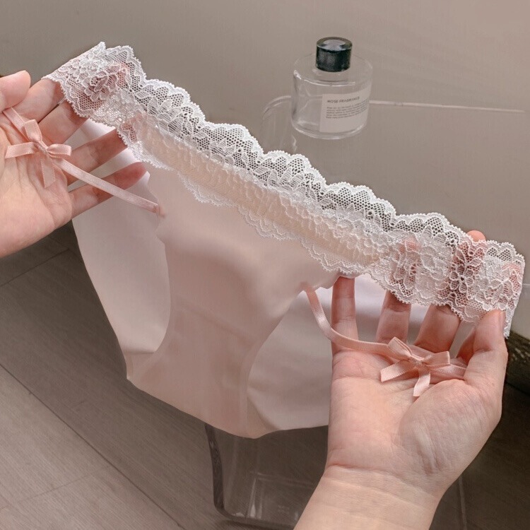 Pink Mist Whispers ~ Girls Pure Lusty Girly Ice Silk Seamless Underwear Thin Comfortable Sexy Women's Briefs