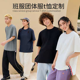圆领短袖珠地涤棉公司工作服文化衫广告衫班服团体服t恤定制logo