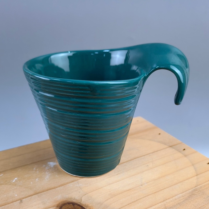 Taza Ludie simple Juego de tazas de café esmaltado de colores Taza de leche de lechada Taza apilada de cerámica creativa