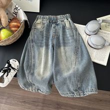 2025秋季新款儿童复古百搭直筒牛仔裤男童水洗韩版宽松长裤潮