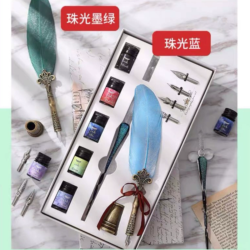 Стеклянная ручка Гарри Поттера окунала водную ручку звездное небо хрустальная ручка ретро перо ручка цветная чернильная подарочная коробка для подарков на день рождения