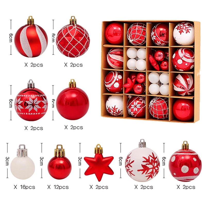 Set de bolas decorativas de Navidad en caja de regalo, colgantes para vitrina y fiestas, decoración de árbol de Navidad, comercio exterior transfronterizo