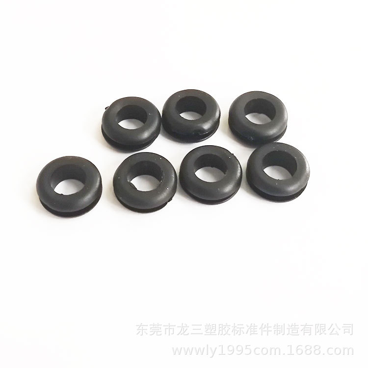 龙三厂供应塑胶护线环0429双面护线圈PVC护线套黑色