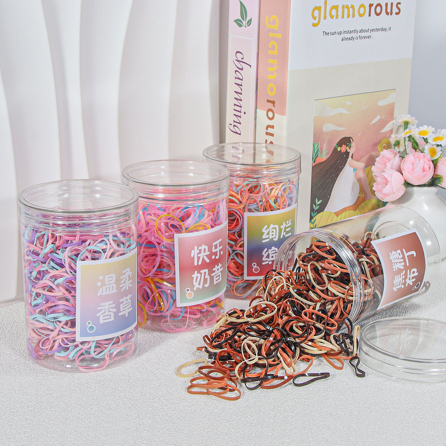 Banda de goma negra para niños, alto valor elástico, duradero, lazo para el cabello, no daña el cabello, anillo para el cabello de goma, accesorios para la cuerda para la cabeza, puesto