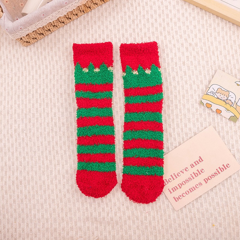 Calcetines Navideños Térmicos de Terciopelo de Coral Transpirables y Antibacterianos para Invierno image 18