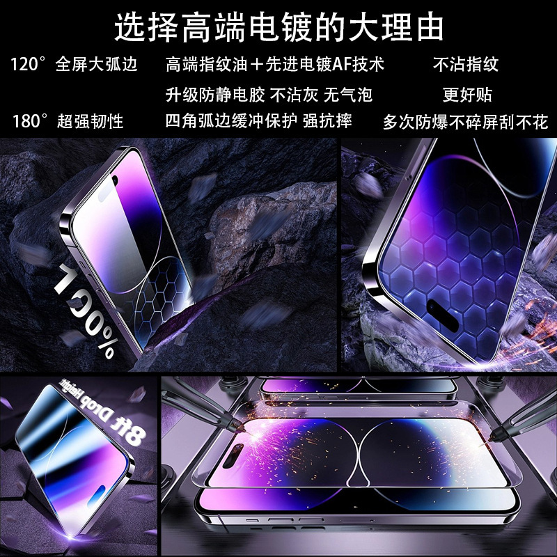 ハイエンドメッキコーニングゴリラiphone14強化膜11/12/13proはアップルxsmax携帯電話フィルムに適している|undefined