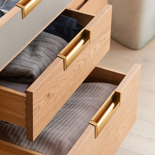 Modern simple black embedded slotted sliding door handle embedded extended cabinet drawer wardrobe cabinet door handle