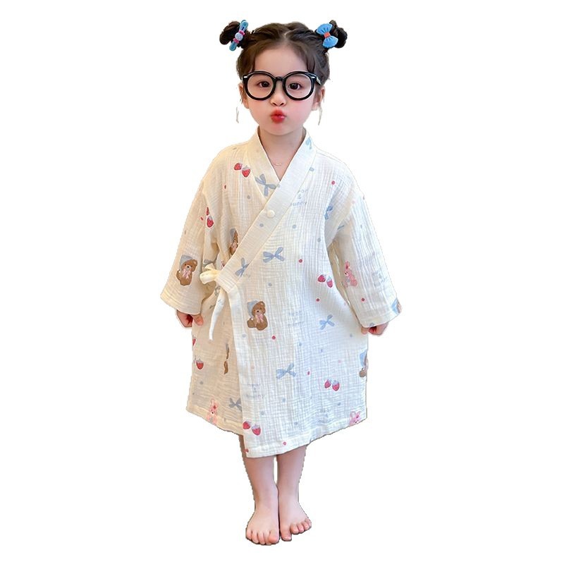 女童睡衣2025年新款春夏季女宝宝儿童休闲居家服可爱粉色长袖睡袍|undefined
