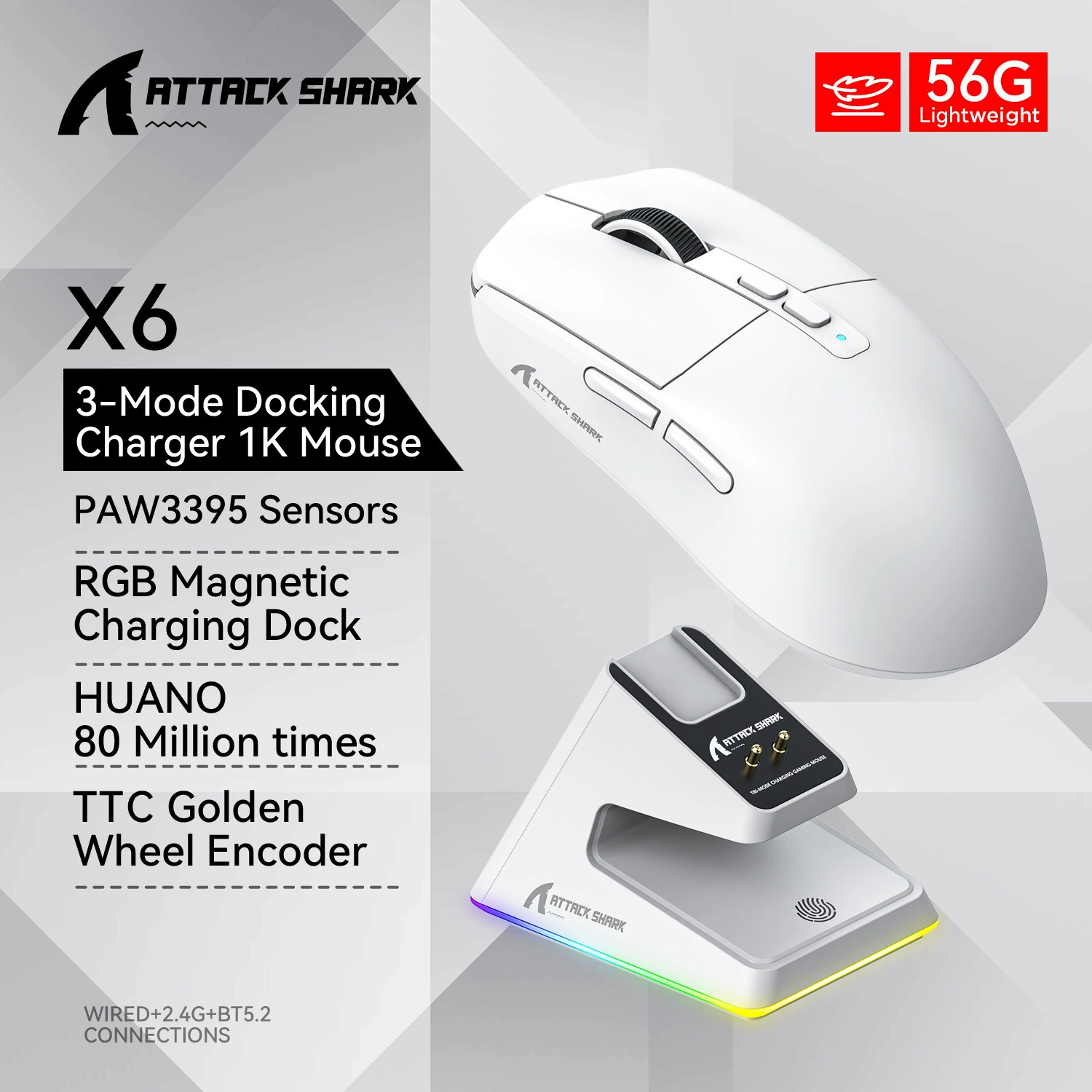 Lightweight gaming mouse charging, x6, bluetooth