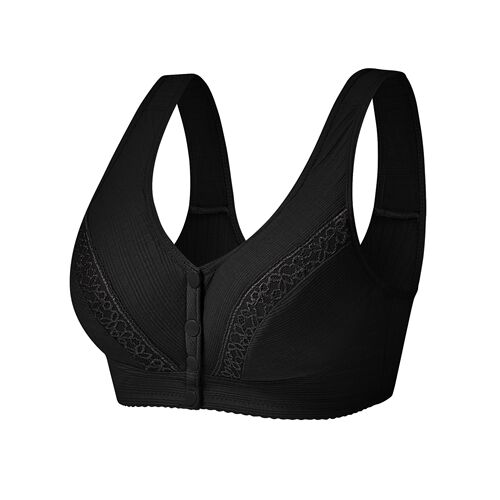 Wan Shuting Wireless Bra Vest Style Middle-aged and Elderly Bras Large Size Front Button Mom Underwear