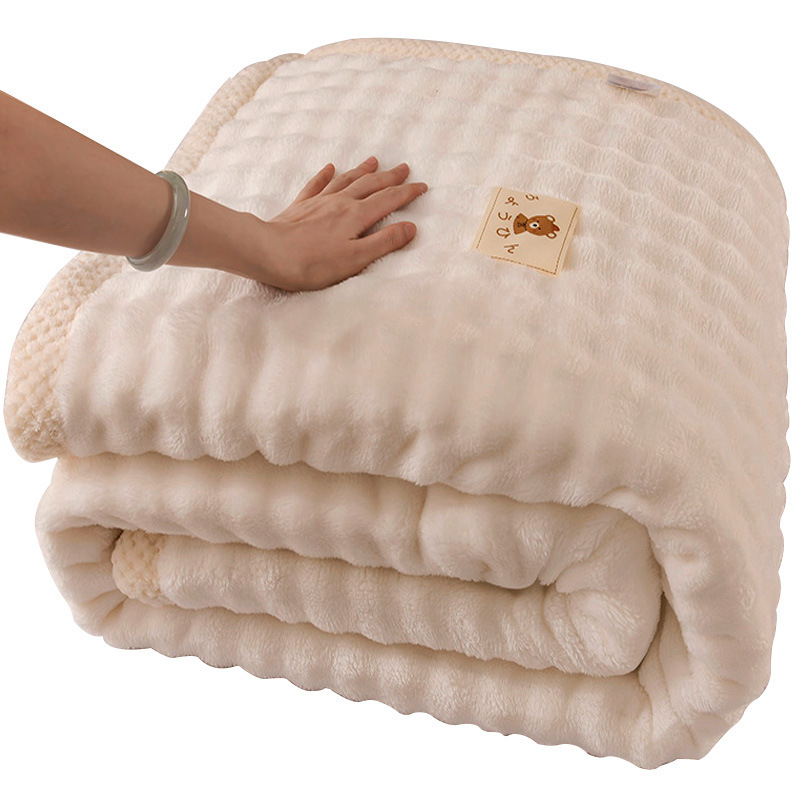 Luz de lujo imitación de conejo mantas de peluche mantas de siesta casuales de oficina dormitorio doble invierno grueso sofá mantas cálidas