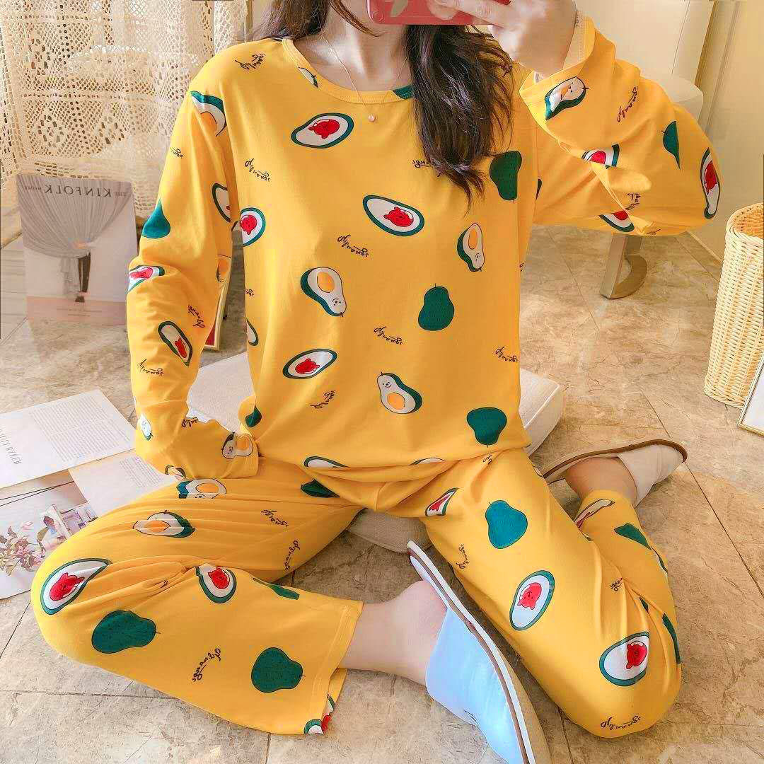 Pijamas de manga larga de las mujeres de Primavera/otoño/invierno más el tamaño de los pijamas de las mujeres de verano estilo coreano ropa de abrigo de las mujeres