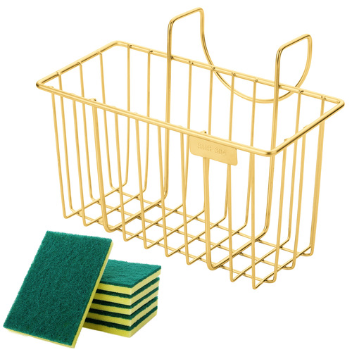 Manufacturer Direct Sales 304 Stainless Steel Sink Sponge Rack Cross-border Brush Dish Soap Kitchen Drain Rack Hanging Basket Storage Rack