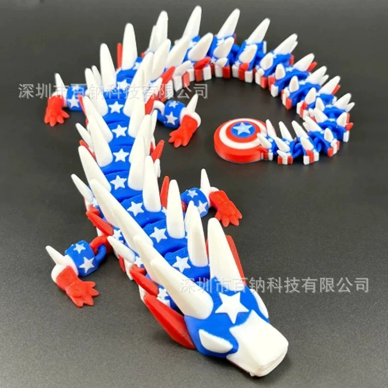 Трансграничный 3D-печатный дракон Капитана Америки, подвижный дракон с 3D-печатью