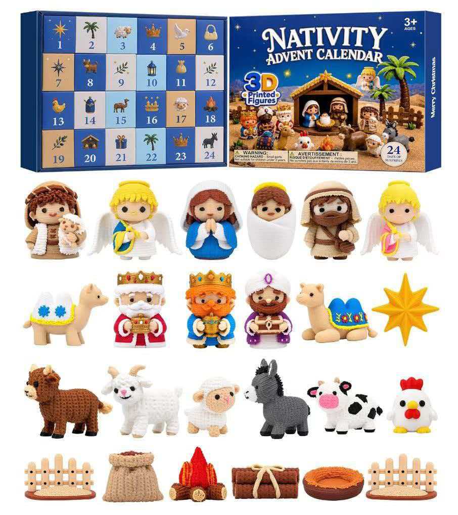 Caja Ciega de Cuenta Regresiva de Navidad Unicornio de Plástico Cuenta Regresiva para Navidad