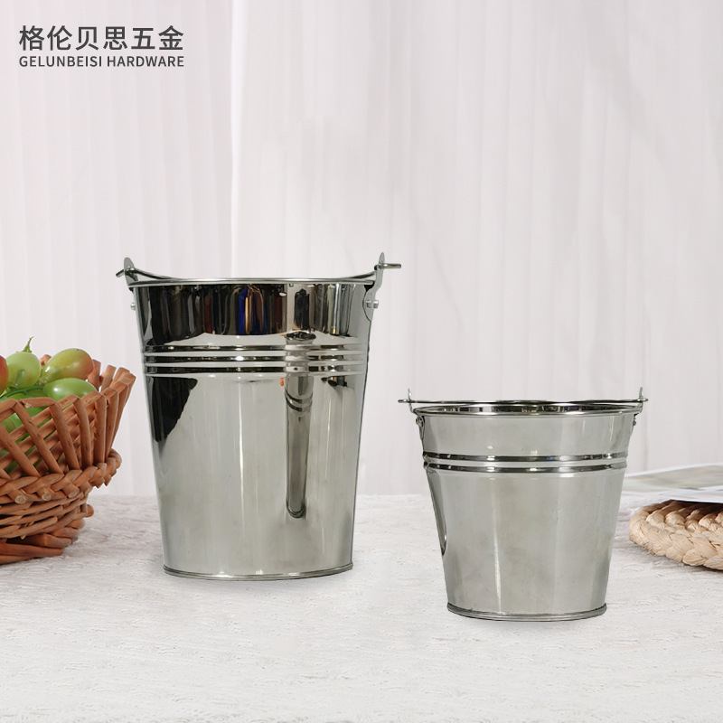 加厚不锈钢冰桶 啤酒冰镇桶酒吧KTV冰粒桶 红酒桶豪华双耳冰块桶