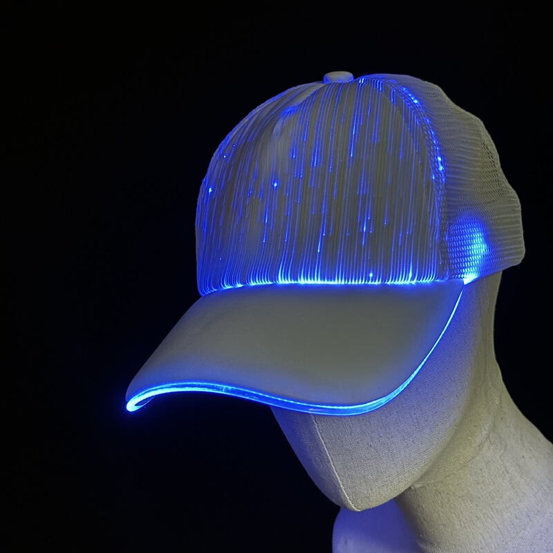 Hot Selling Led Cold Light Fiber Optic Luminous Mesh Hat Party Disco Luminous Baseball Cap Black and White Couple Flash Hat Hot Selling Led Cold Light Fiber Optic Luminous Mesh Hat Party Disco Luminous Baseball Cap Black and White Couple Flash Hat