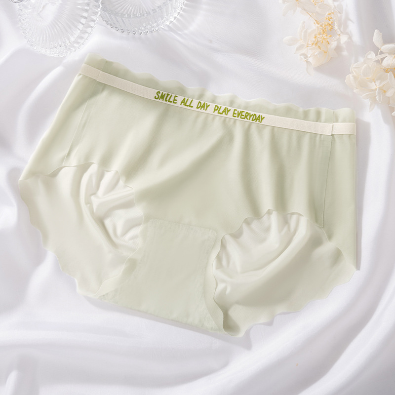 Ropa interior de seda de hielo para mujer, pantalones cortos de entrepierna transpirables antibacterianos, pantalones cortos triangulares, estilo fino de verano, secado rápido, ropa interior para niñas sin costuras, mujeres