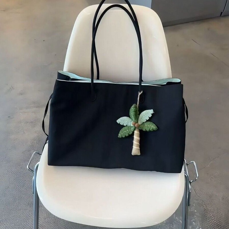 2026 Spring and Summer New Cross-Border Niche Color-Blocking Lightweight Travel Nylon Tote Bag with Multiple Compartments and Large Capacity Shoulder Bag