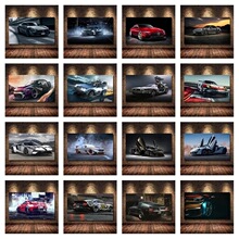 跨境热销现代摄影图片经典跑车海报和印刷品男士卧室装饰画