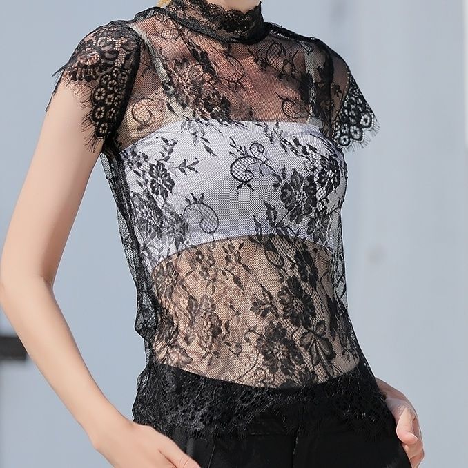 New Style White Lace Fake Collar, High-Quality Lace Base Collar, High-End Versatile Blouse, Half-High Collar, Thin Style