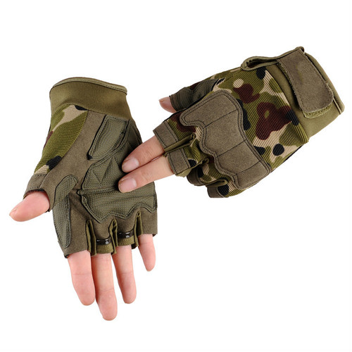 Soldier Tactical Half Finger Gloves Military Fans Men and Women Outdoor Sports Mountaineering Training Protection Wear-Resistant Fitness Wholesale Cross-Border