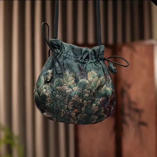 Anti-Xiangyun Yarn Fashion Mobile Phone Bag Simple Drawstring Coin Purse New Chinese Style National Style Portable Beveling