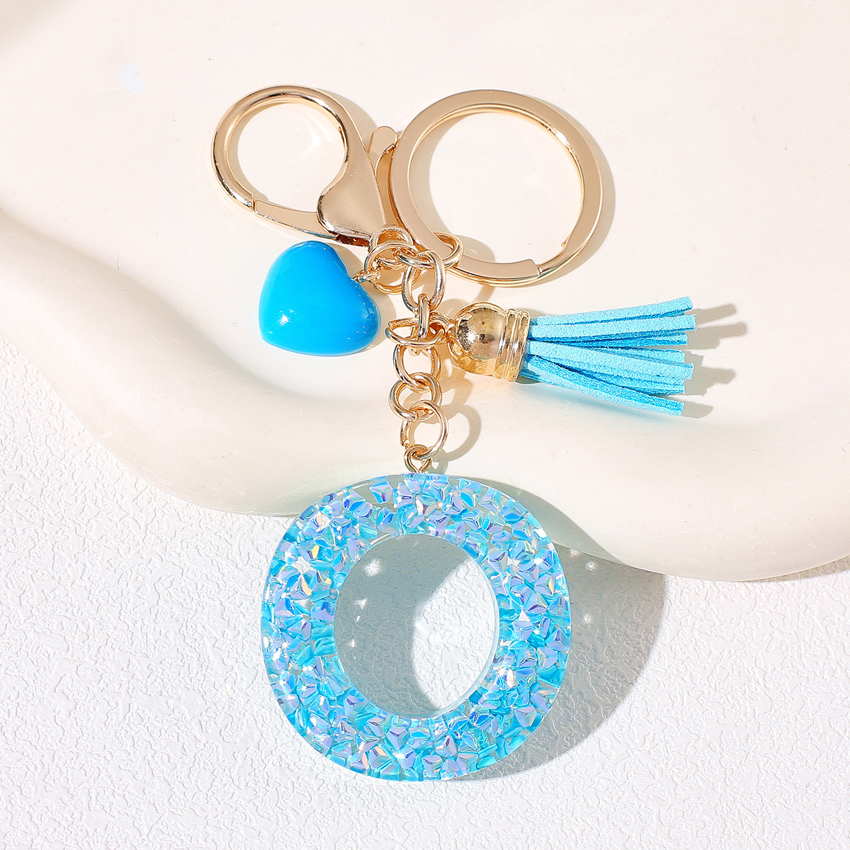 Nuevos productos azules de amor con frascos de letras lindos enclavadores decoraciones europeas y americanas populares llaveros damas