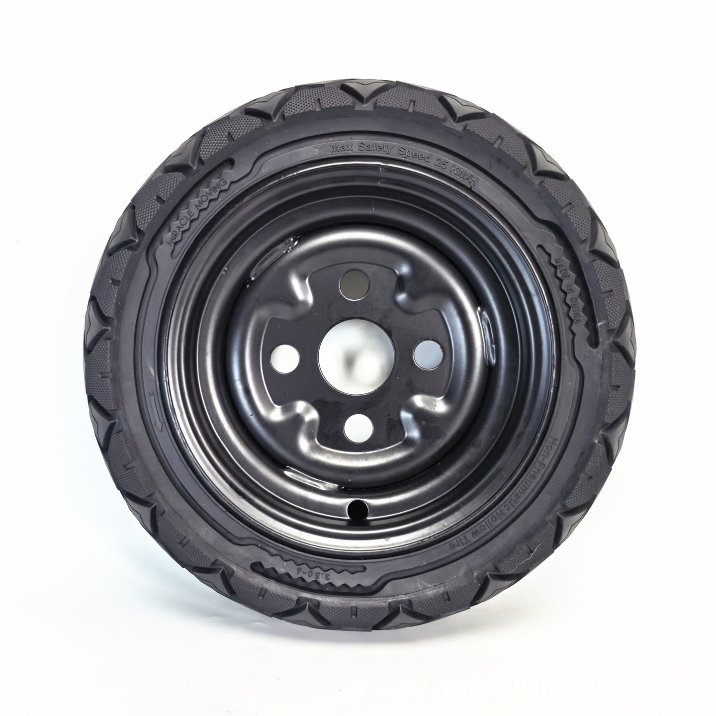 3.50-6 hollow solid tire, complete wheel assembly for the Flying Pigeon Phoenix leisure four-wheeled electric vehicle, including front and rear explosion-proof wheels