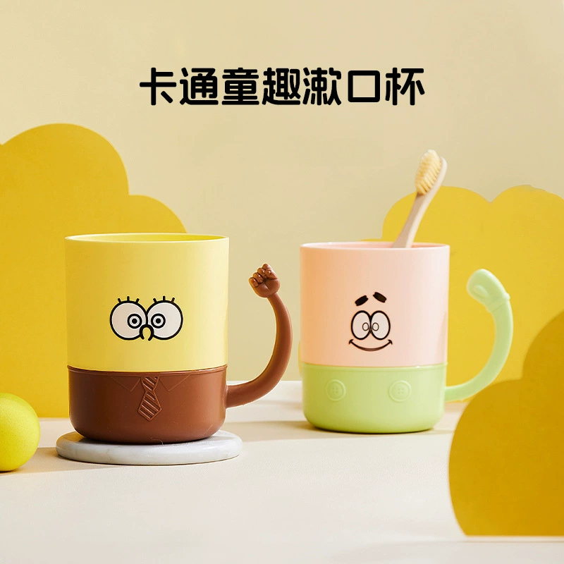 Простая и милая пластиковая чашка для зубных щеток, утолщенная бытовая чашка для чистки зубов, оптовая продажа чашек с ручкой, высококачественная чашка для ополаскивателя для рта