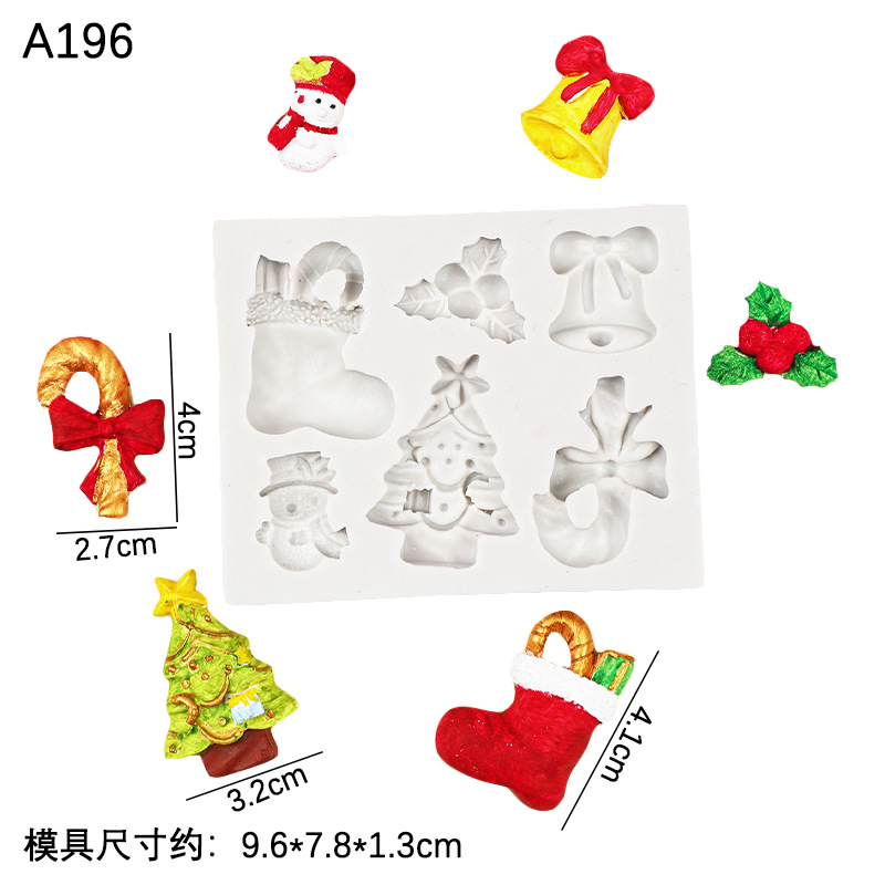 Serie de Navidad decoración molde de silicona dulces calcetines de Navidad árbol de Navidad campana fondant pastel postre Decoración