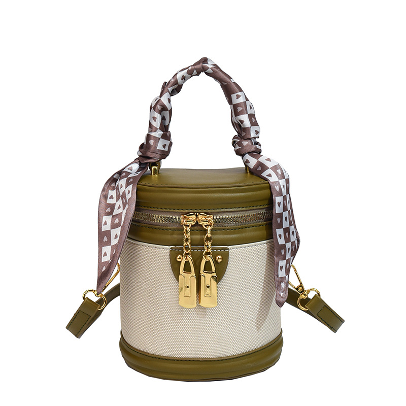 Bolso bolso bandolera femenino 2025 transfronterizo nuevo estilo coreano moda bolso de cubo portátil de alta calidad en contraste color bolso de hombro image 8