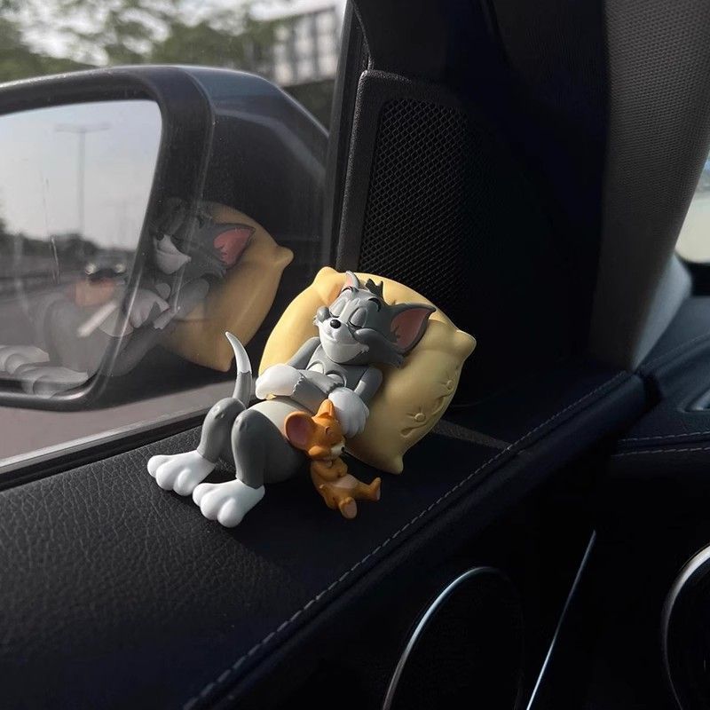 摆件猫和老鼠桌面汽车摆件可爱装饰品内玩偶杰瑞卡通车汤姆包邮|undefined