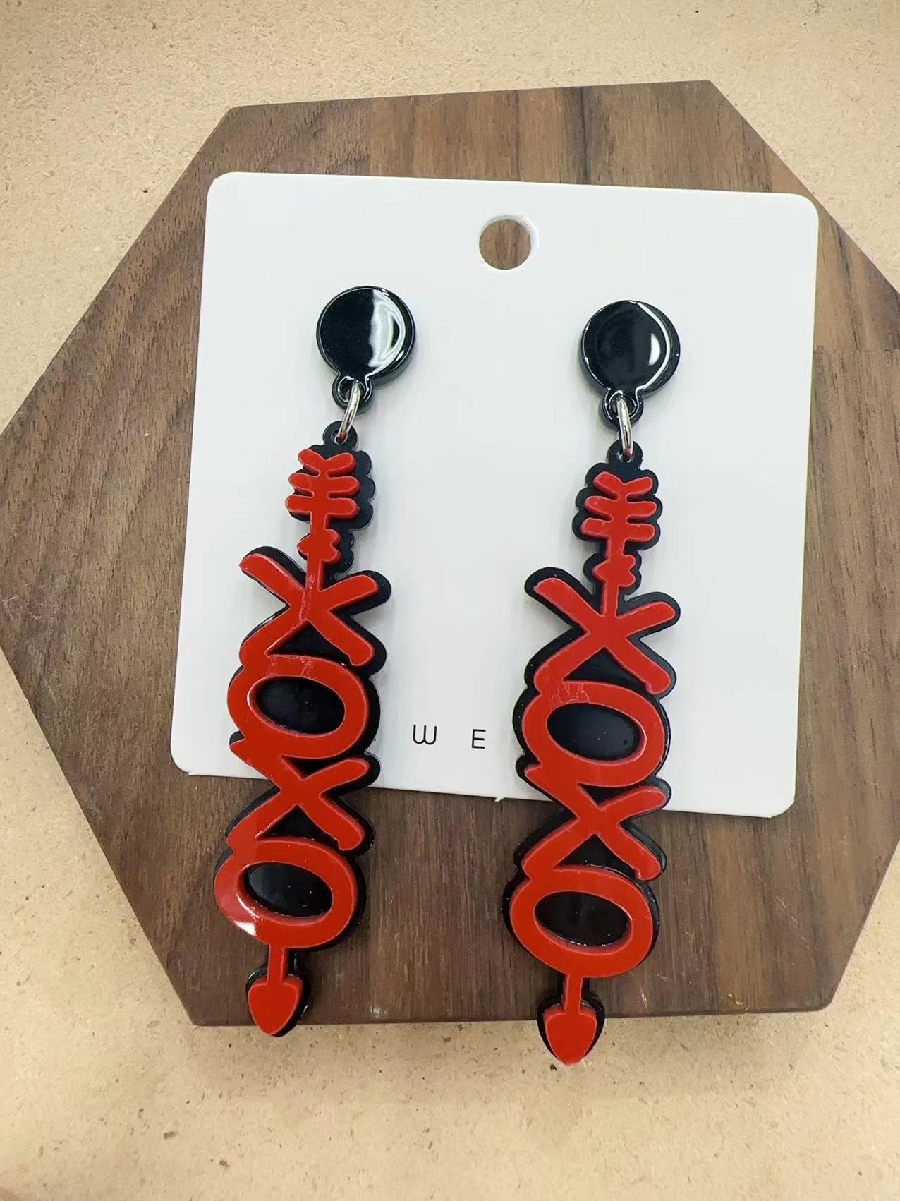 Nuevo Día de la madre acrílico carta costura pendientes amor personalizado doble capa mamá pendientes para las mujeres