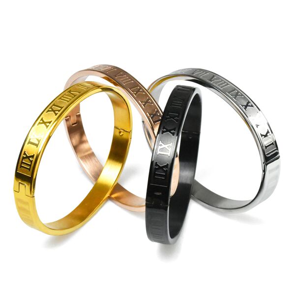trend retro universal bracelet with letters stainless steel