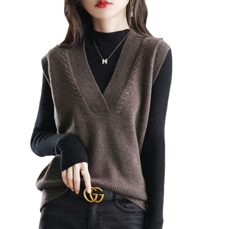 Chaleco de punto las mujeres suéter principios primavera y otoño 2024 nuevas apiladas cardigan coat top image 7