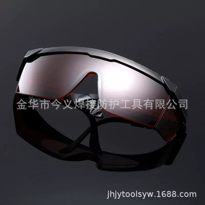 厂家批发现货黑架白片伸缩眼镜打磨防尘劳保冲击防护眼镜电焊