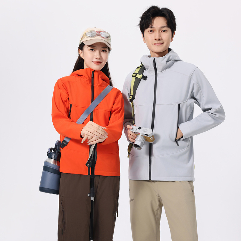 New Soft Shell Jacket for Men and Women, Outdoor Single-Layer Hooded Jacket, Custom Printed Autumn and Winter Corporate Jacket, Work Clothes