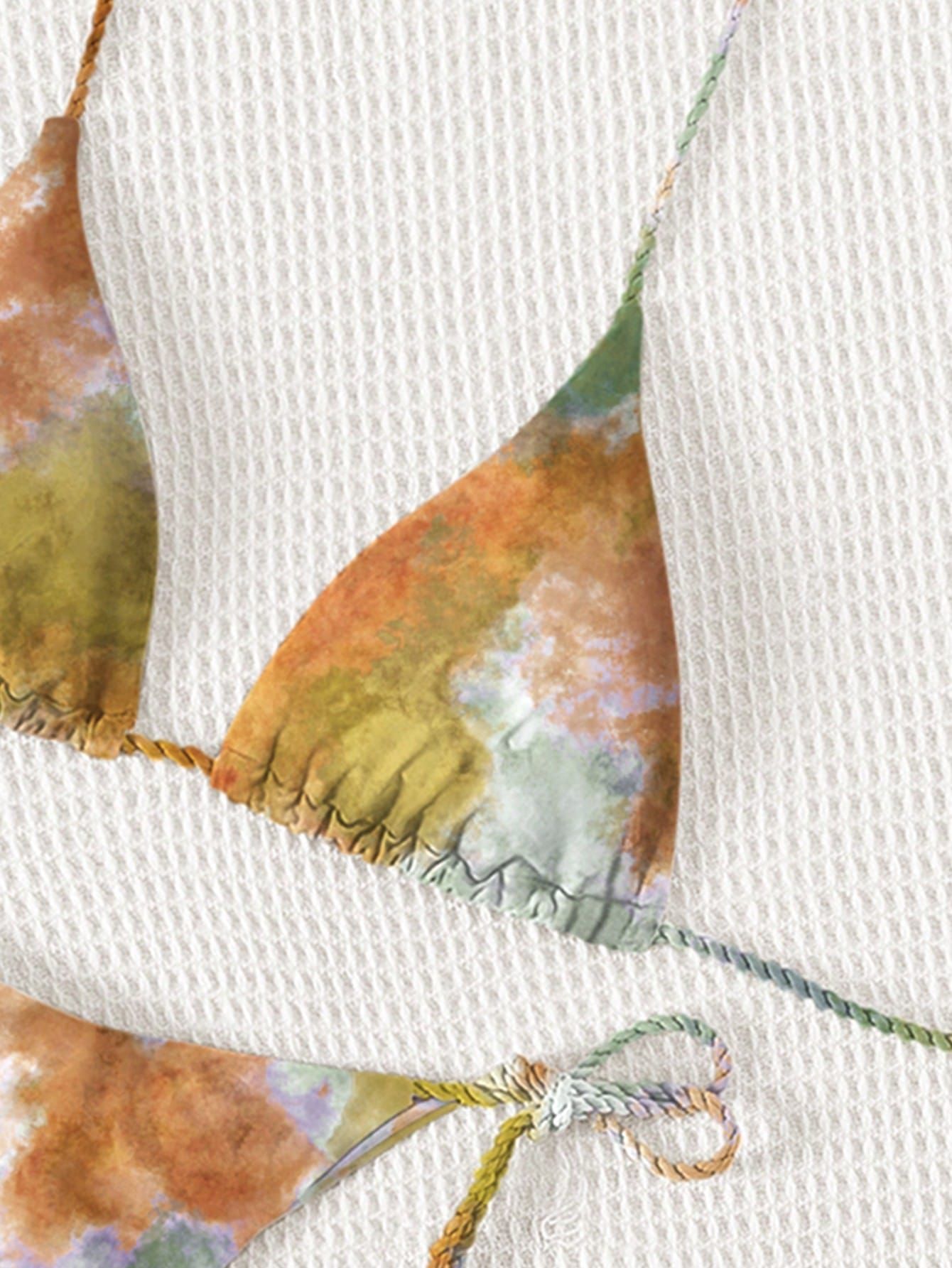 Women Seperated Swimwear Tie Dyed Sexy Bikini