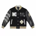 065 Black (Full Embroidery with Leather Splicing)