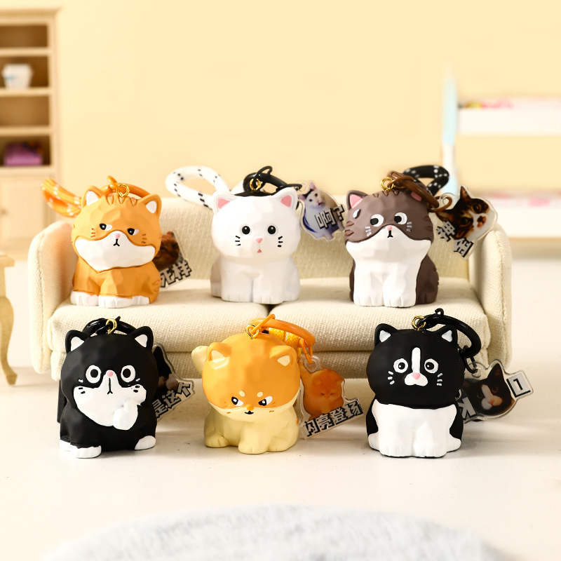 Original genuine wood carving wind puppy car keychain cute schoolbag pendant cartoon pendant chain small gift wholesale