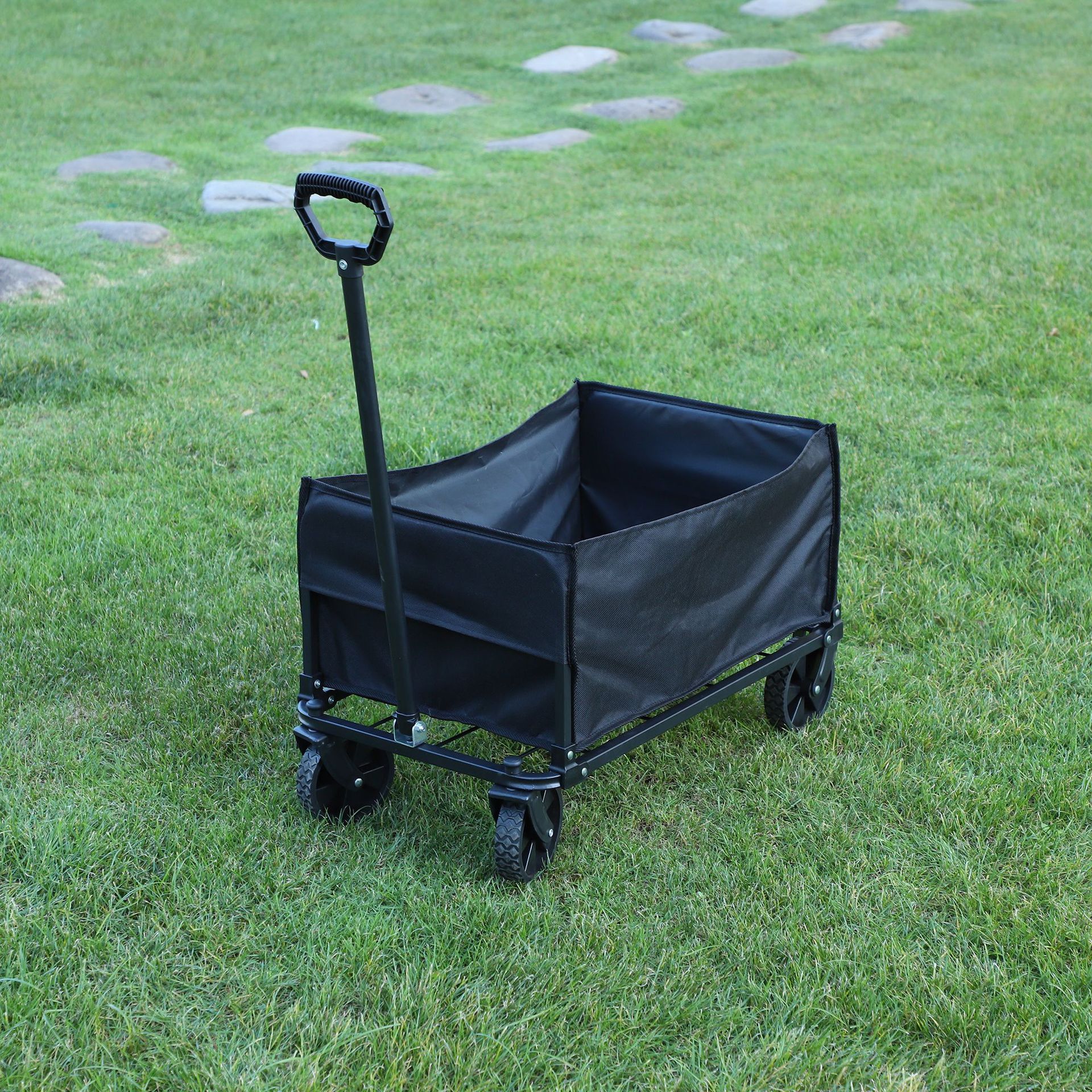 Cross-border foldable camping cart, large-capacity portable trolley for home use, market stalls, grocery shopping, outdoor camping, wholesale