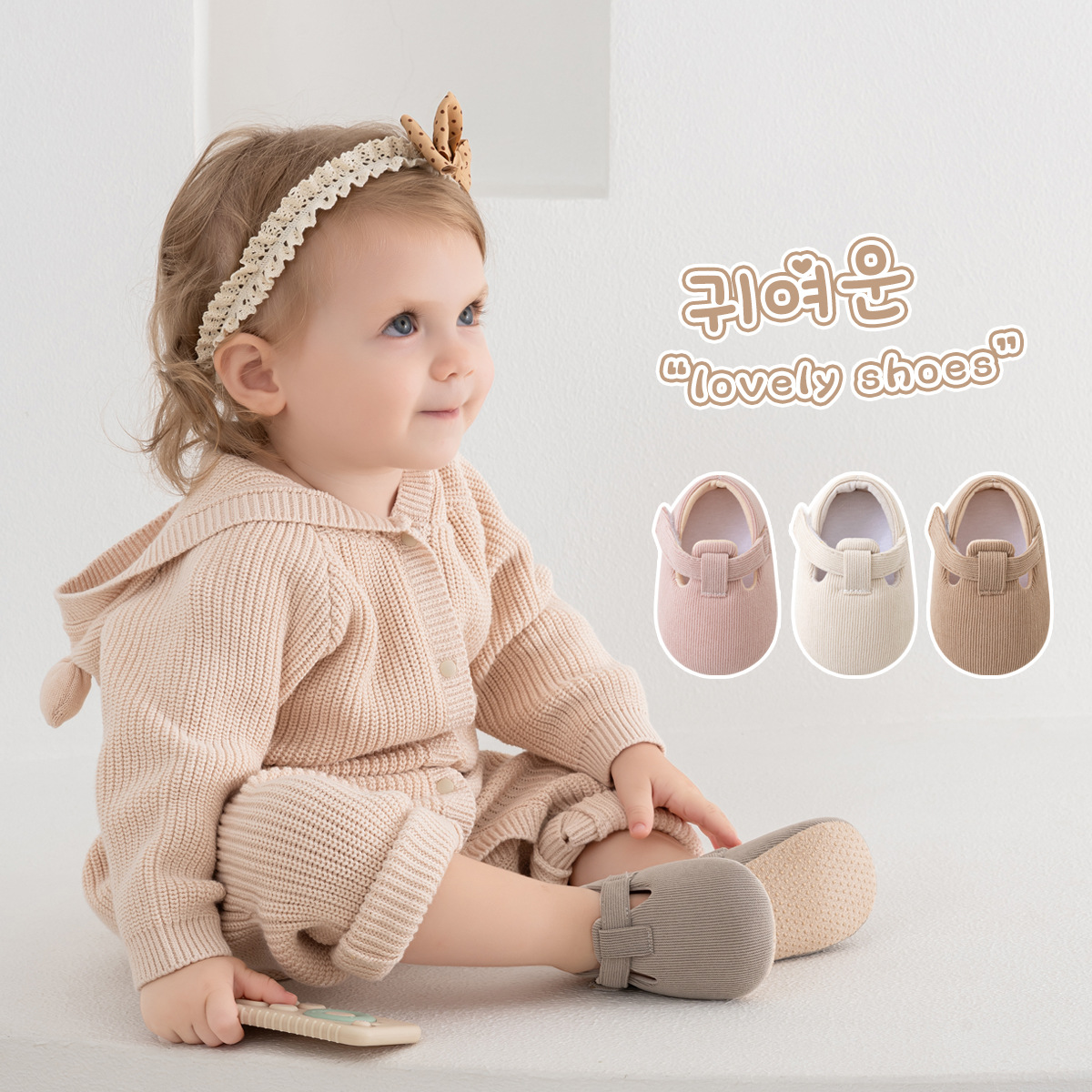 Spring and Autumn Baby Shoes and Socks, Newborn Floor Shoes, Pre-Step Shoes, Toddler Shoes, Baby Girls Soft-Soled Non-Slip Shoes 0-1