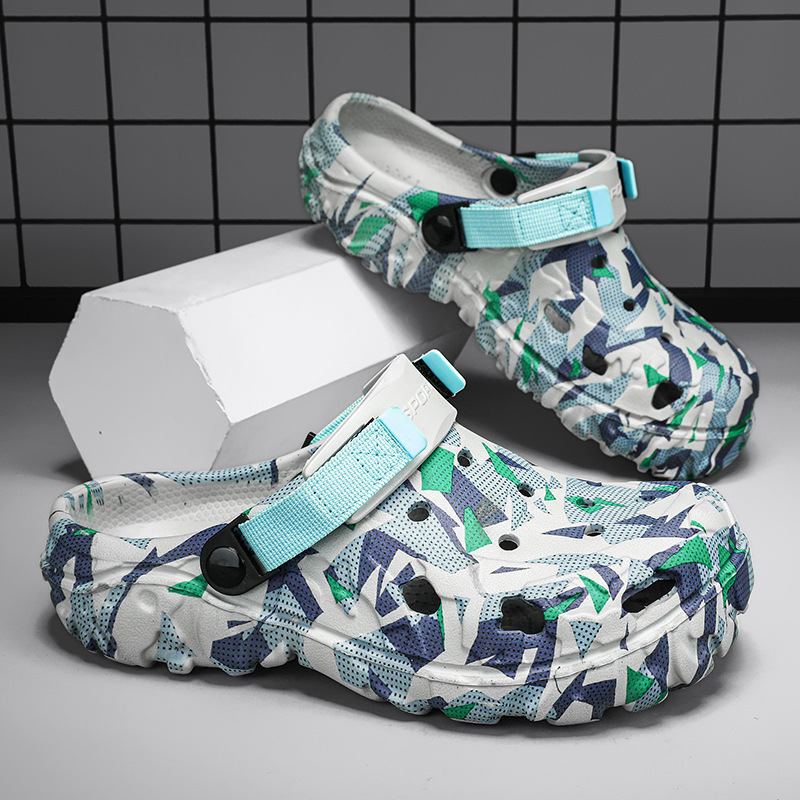 Camuflamiento de zapatos de verano para hombres zapatos de playa al aire libre sandalias para uso dual antideslizante desgaste suave zapatillas de cabeza