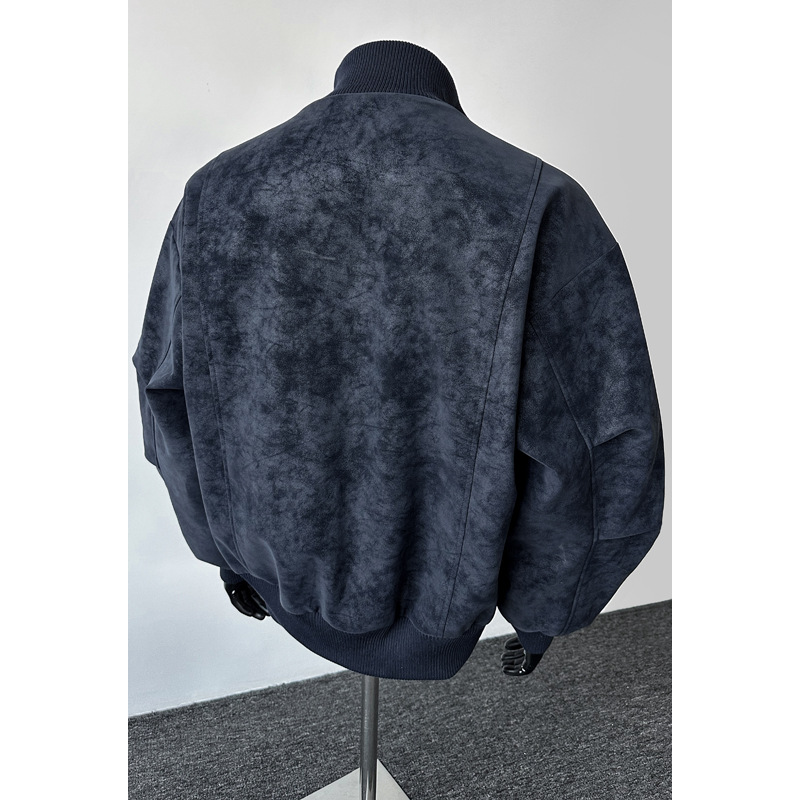 Tie-Dye Leather For Men, Spring And Autumn, American Retro Style, Trendy, Plus Size, Loose Fit, Casual, Stylish,_voghion.com