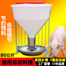 自动猪料槽猪用粗猪自由采食设备养殖下料育肥喂料锥形猪食槽