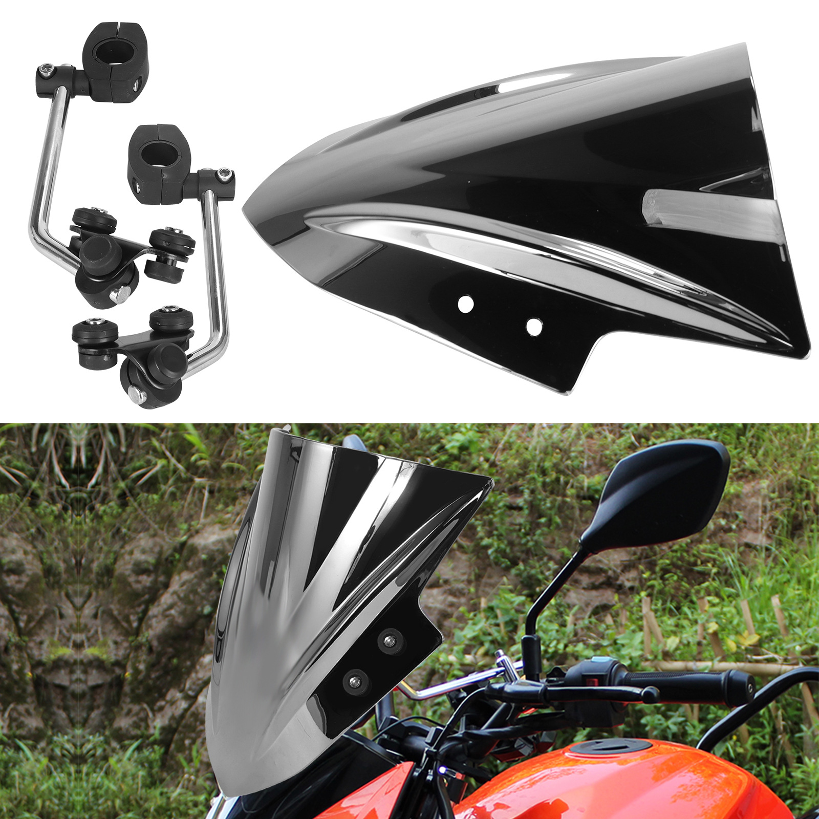 Windshield Windscreen Fairing for Kawasaki 300 R EX300 EX300R 2013-2017