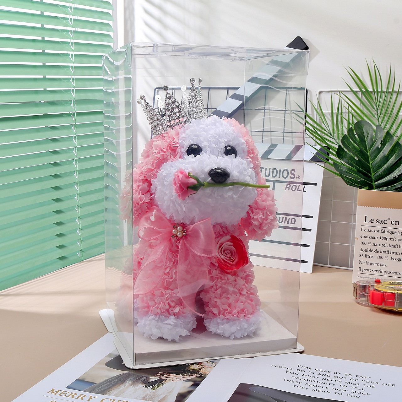 Oso de rosas de espuma PE, flor eterna, regalo para Navidad y San Valentín, floristería, supermercado