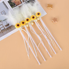 New Crystal Sunflower Cat Teaser Feather Cat Wand Interactive Play Cat Toy Fairy Cat Teaser